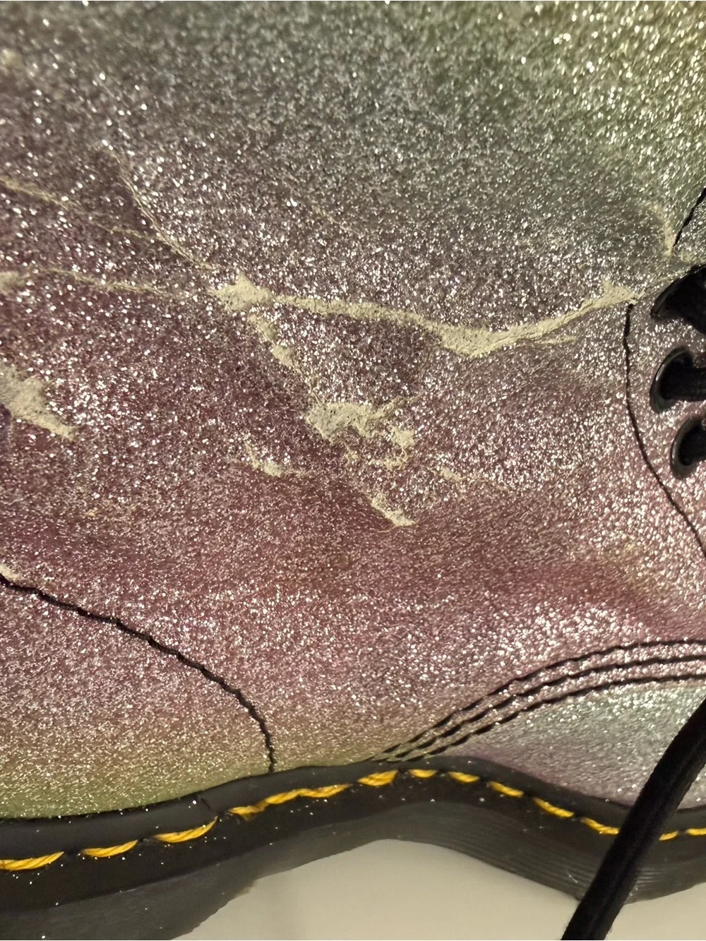 Dr. Martens Iridescent Glitter Lace-Up Ankle Boots